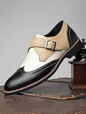 cheap Monk Shoes-Men's Beige and Blue Faux Leather Loafers – Trendy Design for Stylish Weddings and Special Occasions