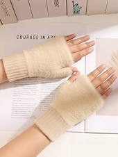 abordables Guantes de mujer-Guantes elásticos de piel sintética para mujer: disponibles en varios colores, suaves y acogedores, perfectos para el invierno y salidas informales.