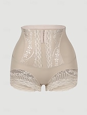 baratos Cuecas adelgaçantes-Mulheres Cintas Ativo Doce Cor imaculada Renda Calção Férias Rua Encontro Sem Manga Preto Bege Verão Primavera Fino