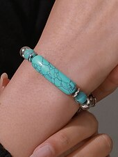 levne Jedinečné náramky-Tyrkysová Silný řetězec Móda Módní Přizpůsobeno Kámen Náramek šperky Stříbrná / Trávová zelená Pro Denní Dar Dovolená