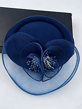 olcso Esküvő ACC-női poliészter kalap, többszínű virágos hálós koktél fejdísz, elegáns vintage stílus esküvőkre, esti vacsorákra, kerti partikra, versenyekre és hivatalos rendezvényekre