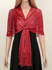 abordables Mariage ACC-Écharpe en polyester pour femme, ornée de boutons en acrylique, disponible en plusieurs couleurs, idéale pour les mariages et les soirées.