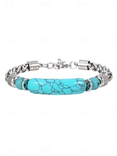 levne Jedinečné náramky-Tyrkysová Silný řetězec Móda Módní Přizpůsobeno Kámen Náramek šperky Stříbrná / Trávová zelená Pro Denní Dar Dovolená