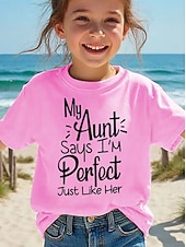 preiswerte Mädchens 3D verspielter Humor-Mädchen 3D Grafik Buchstabe T-Shirt Kurzarm 3D-Druck Sommer Frühling Sport Mode Streetwear Kinder 4-12 Jahre Rundhalsausschnitt Lässig Täglich Outdoor Normale Passform