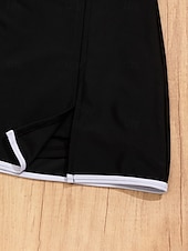 Χαμηλού Κόστους Τανκίνι-Γυναικεία Μαγιό τανκίνι 2 κομμάτι Φούστα Μαγιό Έλεγχος κοιλιάς Ψηλή Μέση Λεπτό Εξώπλατο Διακοπές Ρούχα παραλίας Συμπαγές Χρώμα Λαιμόκοψη U Αμάνικο Μαγιό