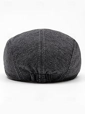baratos Chapéus Masculinos-Boina masculina casual em poliéster com design simples e elegante, disponível em várias cores, perfeita para o uso diário.