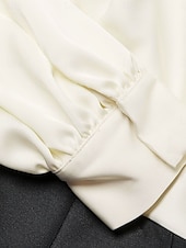 cheap A-Line Evening Dresses-A-Line Floor Length Evening Gown High Split Mother Of The Bride Long Sleeve V Neck Formal Wedding Guest Belt / Sash Satin with Pleats Slit