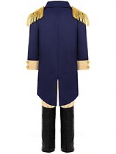  Set 250-årsjubileum USA Retro / vintage Medeltida kostymer Kläder Lång ärm George Washington Maskeradkläder Pojkar Karnival Självständighetsdagen Maskerad 4 juli Barn Kappa Byxor Hatt Alla årstider