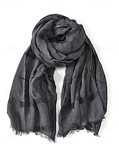 economico Cravatte e papillon da uomo-sciarpa a quadri in cotone e lino da uomo – vari colori, leggera e traspirante – perfetta per l'uso quotidiano casual