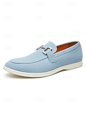 economico Mocassini-scarpe slip-on verdi da uomo con fibbia, scarpe casual eleganti per uomini alla moda, perfette per incontri informali, feste, abbigliamento quotidiano e matrimoni
