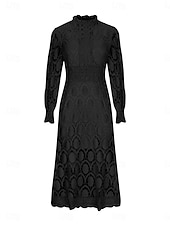 Χαμηλού Κόστους Λευκό φόρεμα-Γυναικεία Μίντι φόρεμα Φόρεμα σε γραμμή Α Καθημερινό Καθημερινά Κανονικό Σκέτο 3/4 Μήκος Μανικιού Ζιβάγκο Μαύρο Λευκό Κίτρινο Φούξια Άνοιξη Φθινόπωρο