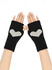 halpa ystävänpäivä-Naisten neulotut kynsikkäät sydänkuviolla, useita värejä, sopivat täydellisesti ystävänpäivään ja syksyn/talven arkikäyttöön