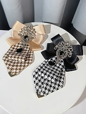 رخيصةأون زفاف ACC-بروش ربطة عنق رجالي من البوليستر - لونان - إكسسوار أنيق لحفلات الزفاف والمناسبات بتفاصيل مزخرفة