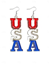 halpa Korvakorut-1 pari Korvakorut For Naisten Päivittäin Katu Festivaali Metalliseos Geometrinen Aakkosen muoto