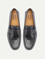 cheap Loafers-Men's Black Leather Loafers – Premium Design, Classic Style, Perfect for Weddings, Church Ceremonies and Formal Occasions