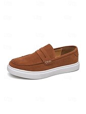 baratos Mocassins-Mocassins masculinos marrons com detalhe de tira, calçados modernos e confortáveis para eventos casuais e semiformal, perfeitos para o escritório, uso informal, passeios de fim de semana e casamentos.