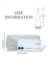 cheap Wedding Accessories-Women's Elegant Evening Clutch Bag, Polyester Shimmer Pleated Design with Chain Shoulder Strap, Multi-Color Formal Handbag for Weddings, Receptions &amp; Dinner Parties