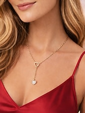 cheap Valentine's Day-Women's Heart Pendant Necklace, Gold Plated Alloy with Crystal Detailing, Perfect for Valentine's Day Gifts, Weddings &amp; Everyday Wear