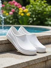 رخيصةأون قباقيب نسائية-أحذية نسائية صفراء مقاومة للماء للحديقة - أحذية خفيفة الوزن سهلة الارتداء للبستنة، والعمل في الهواء الطلق، واستخدام الفناء، والشاطئ، والأيام الممطرة