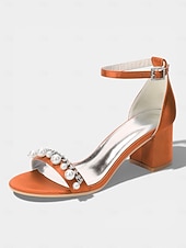 halpa Morsian-Naisten norsunluunväriset kristallipalikkakorkosandaalit, elegantit nilkkaremmillä varustetut hääkengät moderneihin kaupunkihäihin