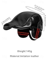 halpa Miesten hatut-Miesten keinonahkainen lippis, tyylikäs taittuva korvaläpällinen muotoilu, saatavilla useissa väreissä, täydellinen talvi- ja ulkoiluun