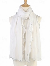 baratos Lenços Femininos-Lenço feminino leve em poliéster – várias cores, design macio e elegante, ideal para férias e uso casual no dia a dia.