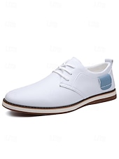 Χαμηλού Κόστους Παπούτσια Σαλονιού-Ανδρικά casual μπλε παπούτσια oxford – άνετα παπούτσια με κορδόνια και μαλακό άνω μέρος, ιδανικά για καθημερινή χρήση, εργασία και casual εξόδους και γάμους.