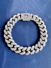 billiga Herrsmycken-Herrarmband i legeringskedja med alfabetets initialer – personligt kristallbesatt armband för alla hjärtans dag, bröllop och presenter