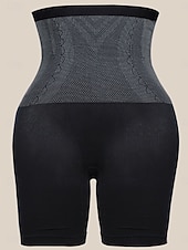 cheap Control Panties-Women's Shapewear Waist Trainer Fashion Simple Pure Color Elastic Waist Daily Home Vacation Black Brown Khaki Summer Spring Fall Regular Fit