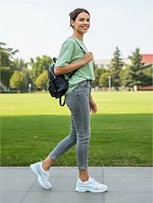 economico Sneakers da donna-scarpe da ginnastica da donna in maglia viola – scarpe da passeggio traspiranti e leggere con un design elegante per attività sportive e gite casual