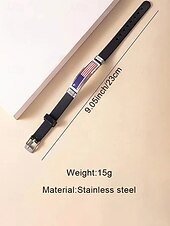  Bracelet ajustable en acier inoxydable et silicone pour hommes du 250e anniversaire des États-Unis Présentant un design de drapeau américain Idéal pour le jour de l'indépendance et les célébrations
