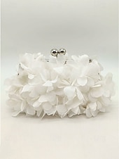 cheap Wedding Accessories-Women's Polyester Floral Clutch Bag with Short Chain Strap, Elegant 3D Petal Design, Multicolor Options, Lightweight Evening Handbag, Perfect for Weddings, Parties &amp; Formal Events