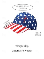abordables Sombreros de mujer-Gorra de Béisbol de Poliéster para Mujeres del 250 Aniversario de los Estados Unidos con Impresión de Bandera de EE.UU. Múltiples Patrones Disponibles Ideal para EE.UU. Día de la Independencia y Uso