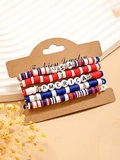 Недорогие Аксессуары-Юбилейный комплект акриловых бусин для женщин к 250-летию США доступен в разных стилях тема свободы США идеально подходит для повседневной носки