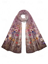 Недорогие Женские шарфы-Женский шарф из полиэстера с изображением клевера, изготовленный из дышащего шифона, с зеленым узором в виде клевера, идеально подходит для Дня Святого Патрика и повседневной носки.