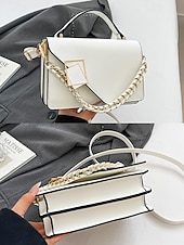 זול תיקי יד-תיק צד אלגנטי לנשים עם דמוי עור, תיק כתף אופנתי עם ידית עליונה ורצועת שרשרת, ארנק אופנתי להמרה לנשים, מושלם ללבישה יומיומית, טיולים לחופשה וללבוש מסיבה