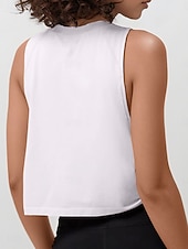 voordelige Gewone Tank-Dames Blouse Uitgesneden Effen Actief Casual Mouwloos Strakke ronde hals Normale tops Dagelijks Feestdagen Uitgaan blauw Zwart Wit Oranje Zomer Lente