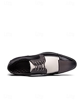 abordables Chaussures Derby-Chaussures habillées pour hommes en similicuir bleu et blanc, chaussures de mariage confortables pour les mariés et les invités