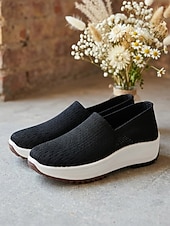 cheap Women's Sneakers-Women's Purple Breathable Knit Slip-On Sneakers - Lightweight Walking Shoes for Daily Walking, Travel, Work, Shopping, Fitness &amp; Everyday Wear