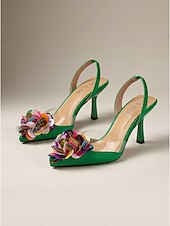 economico Donne-Per donna Vacanza Feste Serate al resort Glitter Stiletto Punta a Punta Vacanza Moda Finta Pelle Mocassino fluorescente verde Giallo Rosa