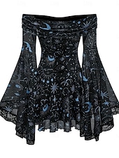 economico Vestito-Medievale Steampunk Vestito Costume di fantasia Lunghe Strega Vampiro Costume Per donna Fantasia Halloween Carnevale Performance LARP Fiera Rinascimentale Adulti Vestito