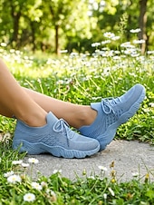 economico Sneakers da donna-scarpe da ginnastica casual da donna in Flyknit rosa - scarpe da ginnastica traspiranti, morbide e ammortizzate, comode da indossare ogni giorno, per viaggi, lavoro, shopping, fitness e attività