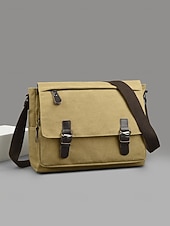 Χαμηλού Κόστους Ανδρικές τσάντες-Ανδρική τσάντα ώμου από καμβά, πολύχρωμη τσάντα ώμου μεγάλης χωρητικότητας με χιαστί ώμο, casual vintage τσάντα εργασίας για φορητό υπολογιστή για καθημερινές μετακινήσεις, υπαίθριες δραστηριότητες και χρήση γραφείου