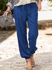 economico Pantaloni a gamba dritta-Per donna Joggers Pantaloni Pantaloni da jogging Pantaloni casual Vacanza Moda Streetwear Lunghezza intera Vita Alta Semplice Coulisse Tasca Elastico in vita Confortevole Inelastico Alta elasticità