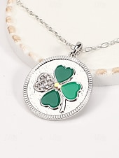 ieftine Accesorii-Colier pentru femei cu trifoi de Ziua Sfântului Patrick, pandantiv verde cu breloc din aliaj durabil, mai multe stiluri, inclusiv trifoi și potcoavă, bijuterii festive irlandeze pentru parade, petreceri și ținute de sărbătoare.
