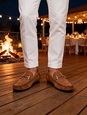 cheap Men-Men's Faux Leather Brown Slip-On Loafers, Trendy and Comfortable, Great for Resort Evenings and Night Out