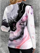 voordelige Kunst &amp; Design t-shirt-Dames T-shirt Lange Mouwen Crew Neck Lange Mouwen Tuniek Bloemen Graphic Gradient Elegant Vintage Stylish Reguliere Tops Dagelijkse Print Wit Geel Rood Blauw Donkergroen Herfst Voorspeel