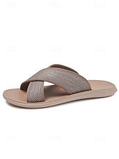 cheap Men-Men's Faux Leather Beach Vacation Sandals, Fashionable and Durable, Perfect for Outdoor Beach or Resort Activities