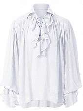 זול חולצות-ימי הביניים רנסנס סטימפונק חולצה פיראט אביר ויקינג תחפושות בגדי ריקוד גברים פיראט האלווין (ליל כל הקדושים) קרנבל הצגה מסיבה\אירוע ערב LARP מבוגרים חולצה