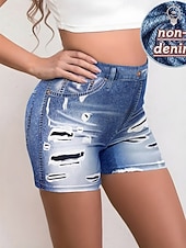 preiswerte -Damen Chinos Shorts Streetwear Lässig Kurz Mittlere Taillenlinie Schmetterling Drucken Bequem Dehnbar Täglich Heim Outdoor Blau Königliches Blau Hellblau Sommer Frühling Lässiger Schnitt